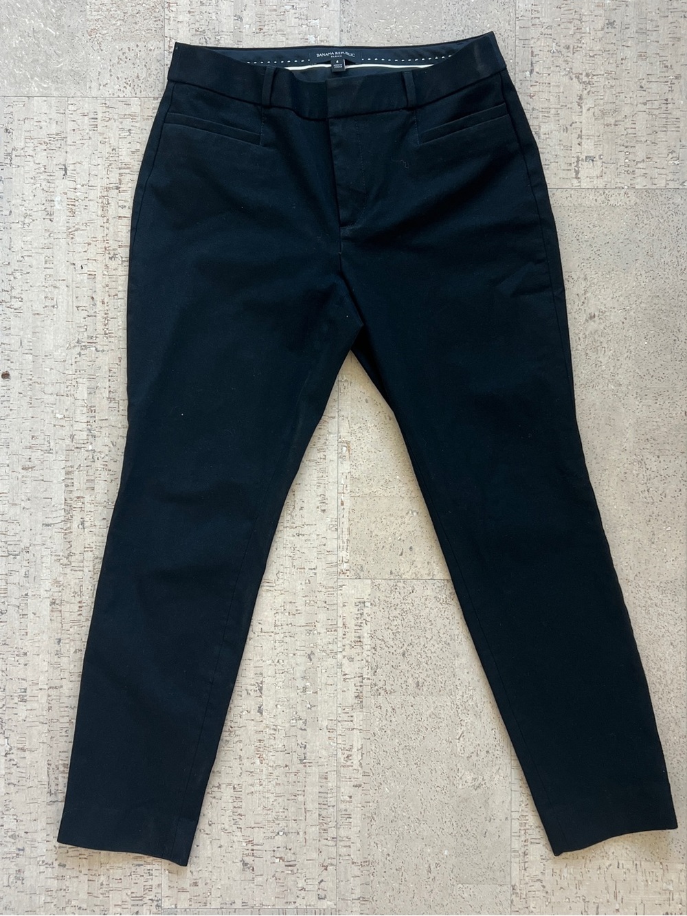 Banana Republic Sloan Pants Womens 4 Black Ankle Career Stretch Dress Pants